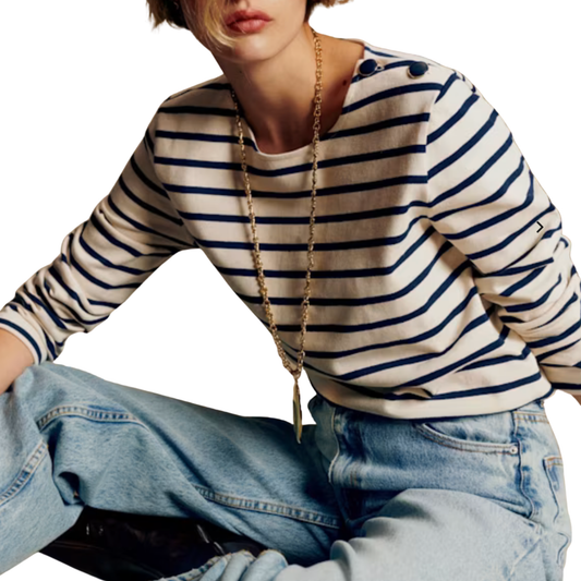 Navy Striped Top