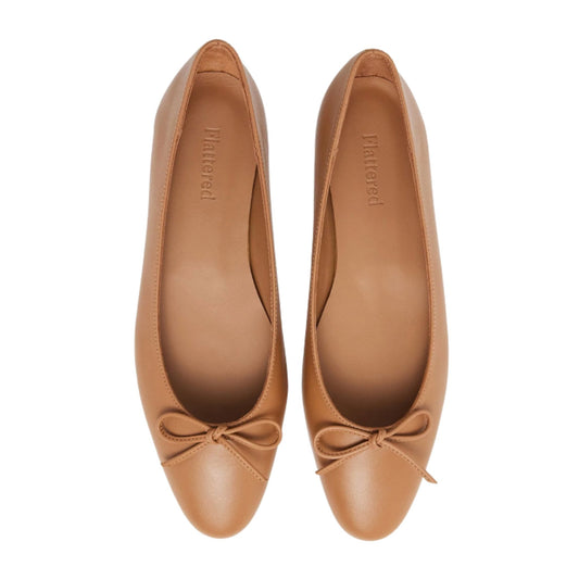 Camel Leather Ballet Flats