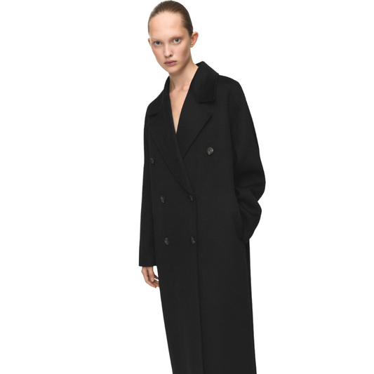 Black Tailored Wool Coat