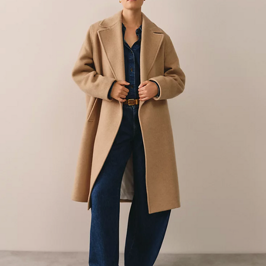 Oversized camel coat