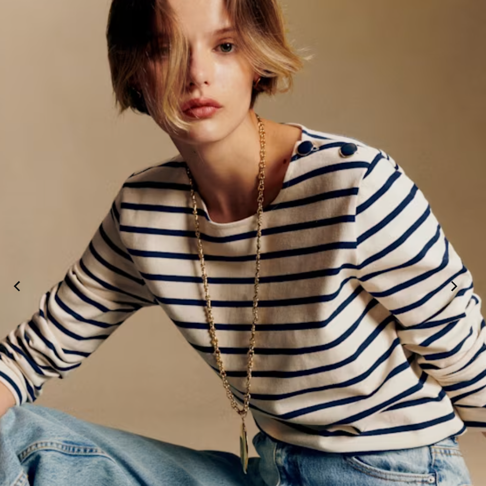 Navy Striped Top
