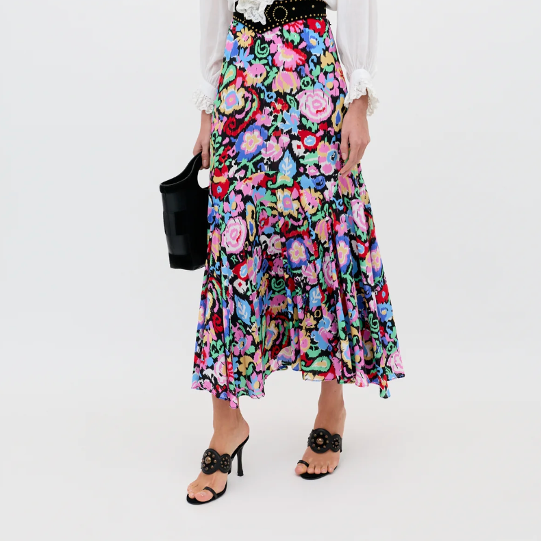 Floral Print Midi Skirt