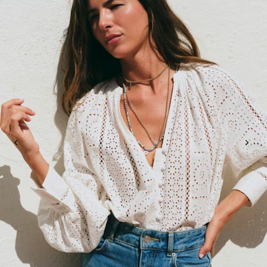 Long Sleeved Embroidered Blouse