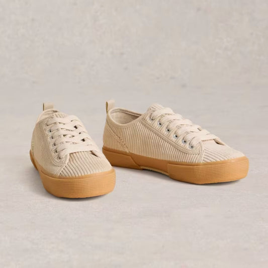 Beige Cord Trainers