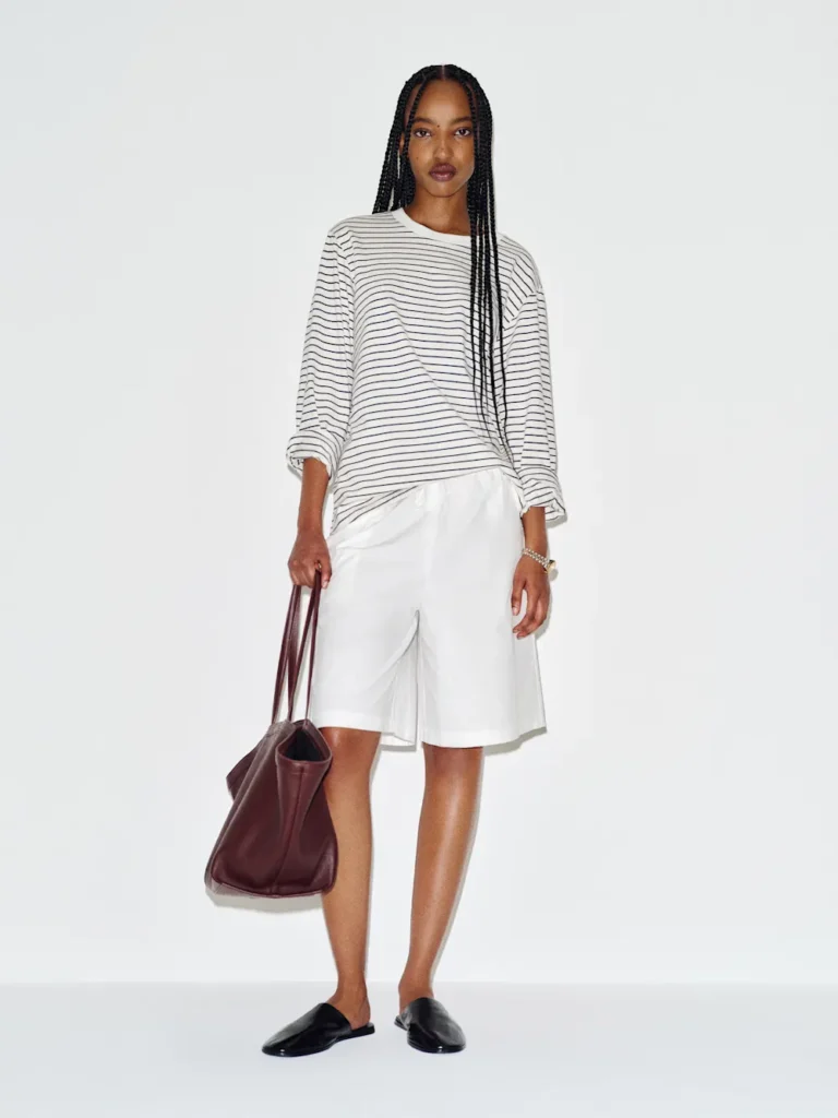 Long Relaxed White Shorts