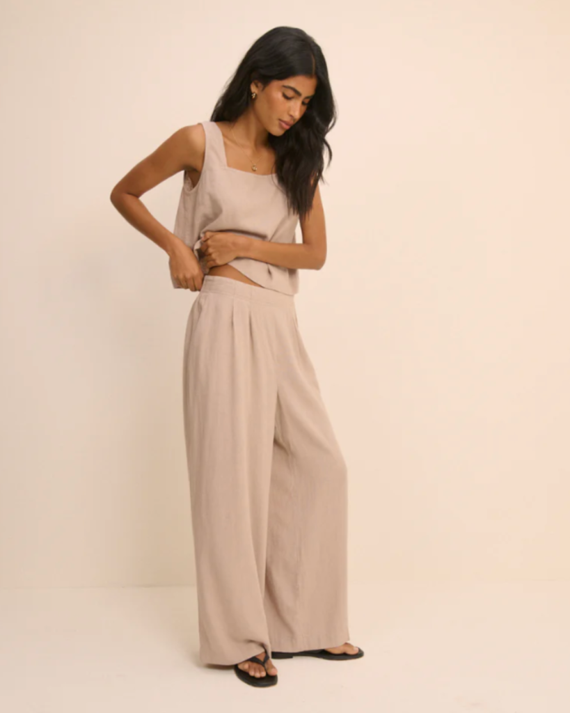 Elasticated Linen Trousers