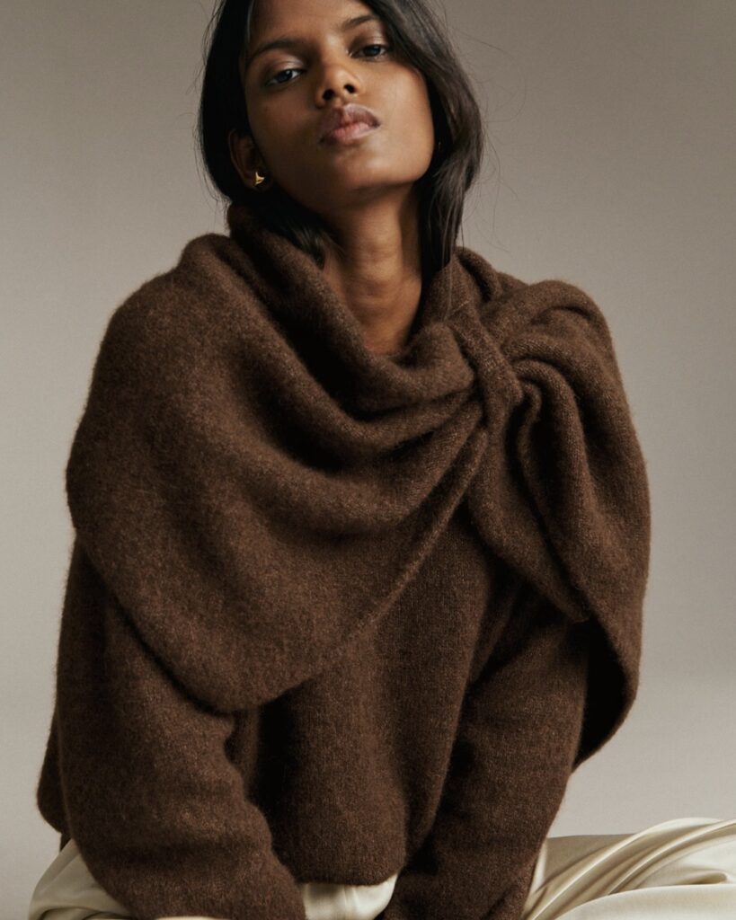 Shoulder Detail Chocolate Jumper