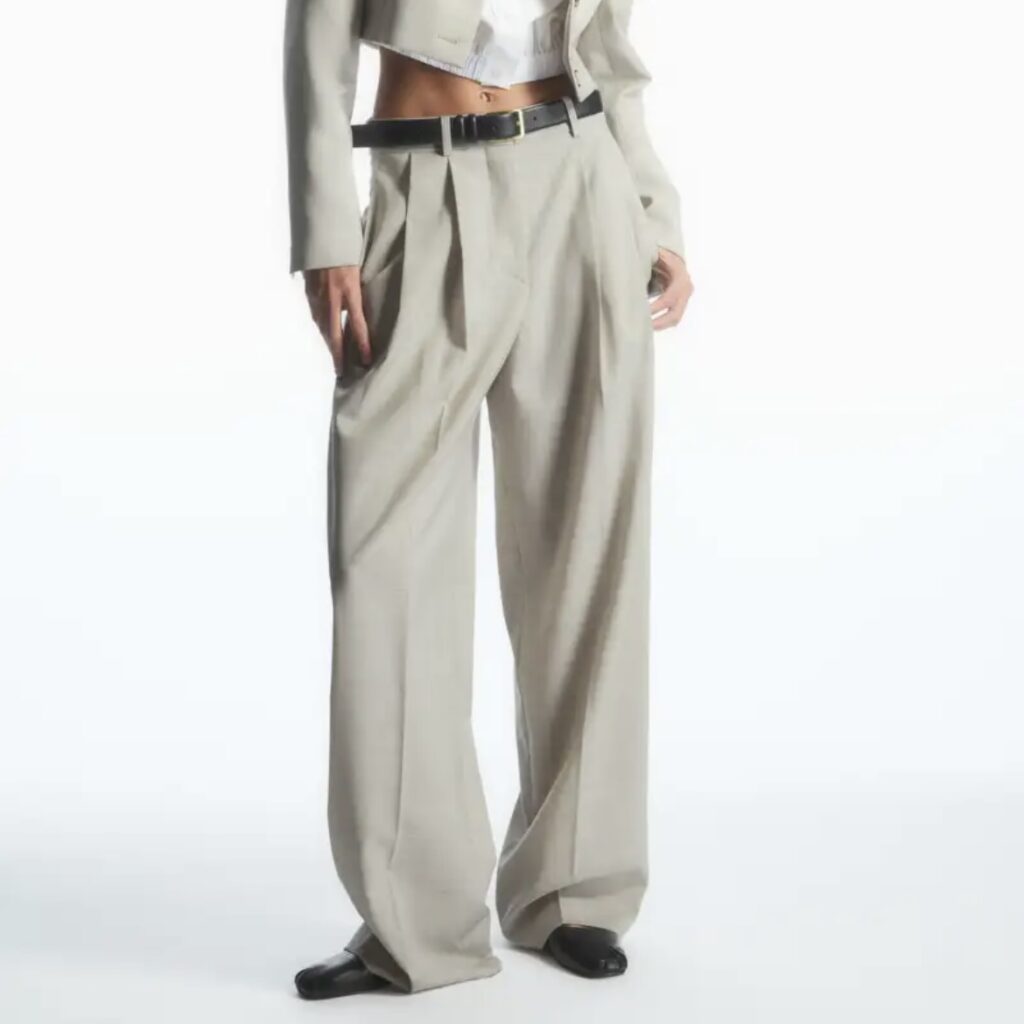 Cos wide leg tailored trousers gelso dupe ecru