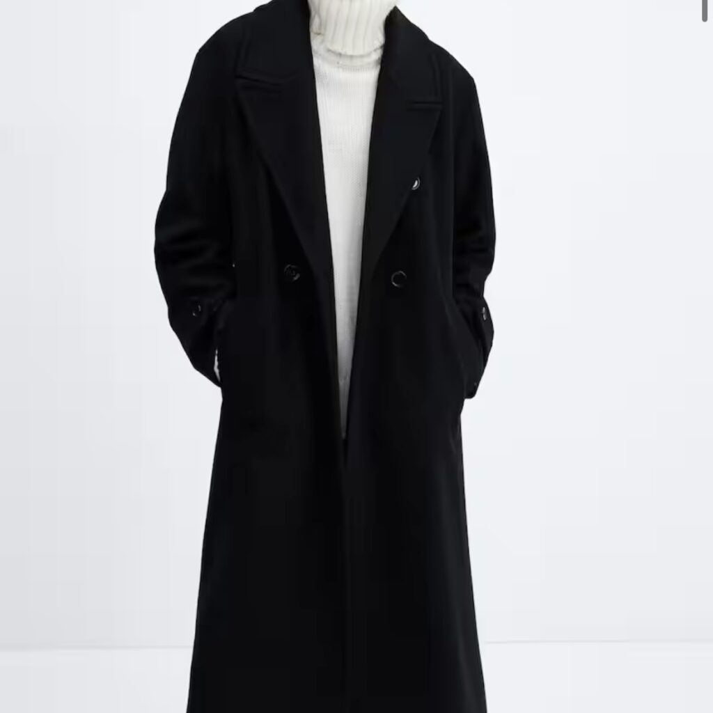 Mango chic for less black coat