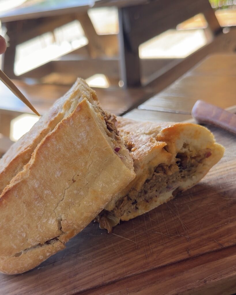 Pulled pork bocadillo at Es Pins, an easy café lunch