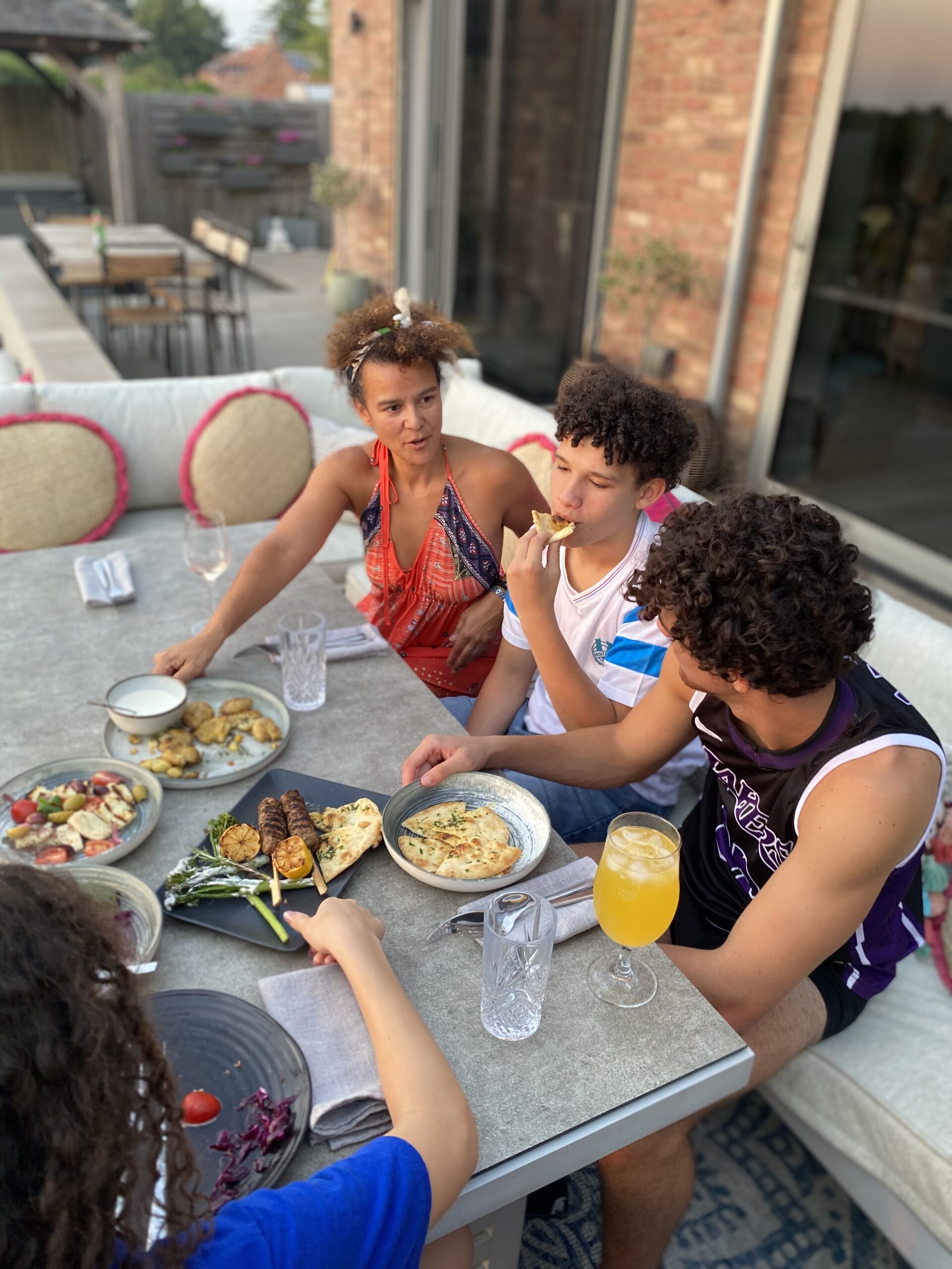 Kellie’s teenagers enjoying the Soul Bowl sharing plates