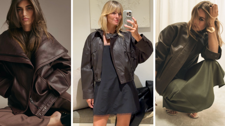 Oversized brown leather jacket, autumn 2026's biggest fashion trend