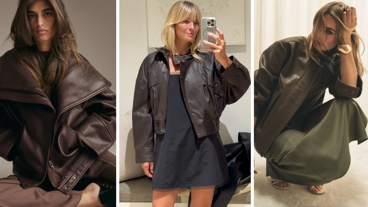 Oversized brown leather jacket, autumn 2026's biggest fashion trend