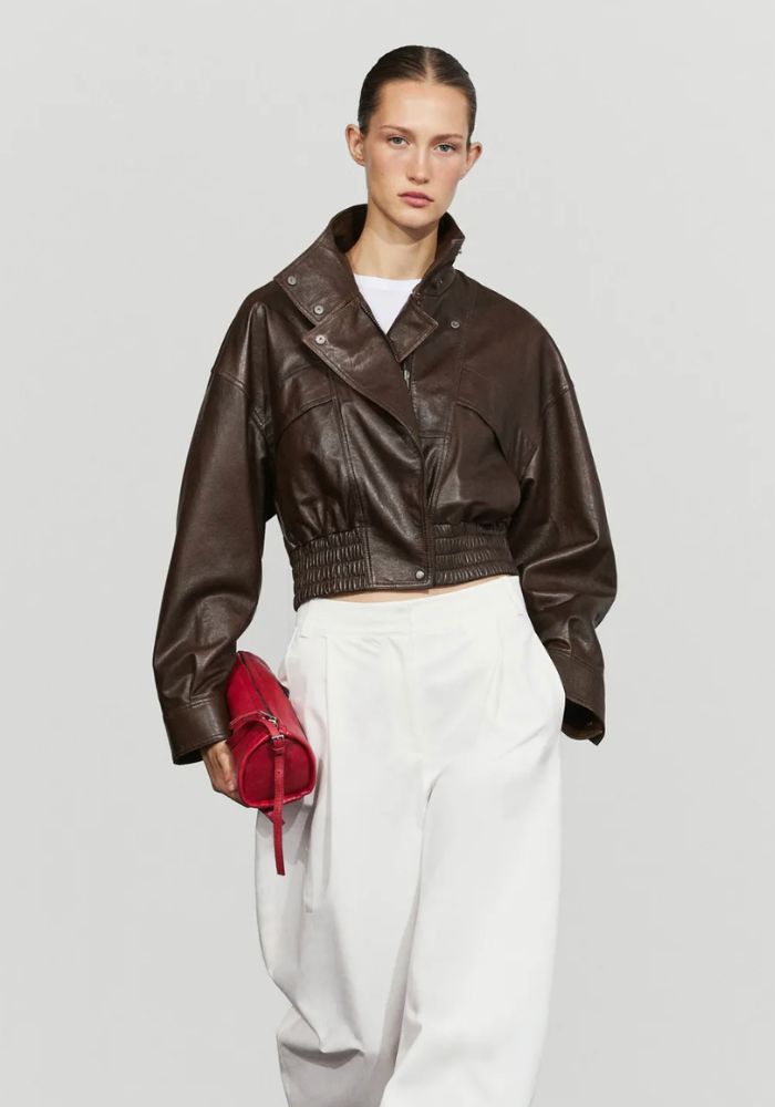 Cropped Leather Jacket