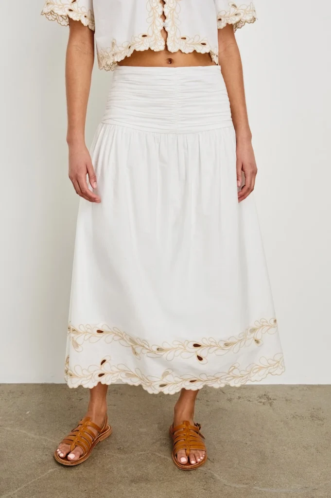 White Embroidered Skirt