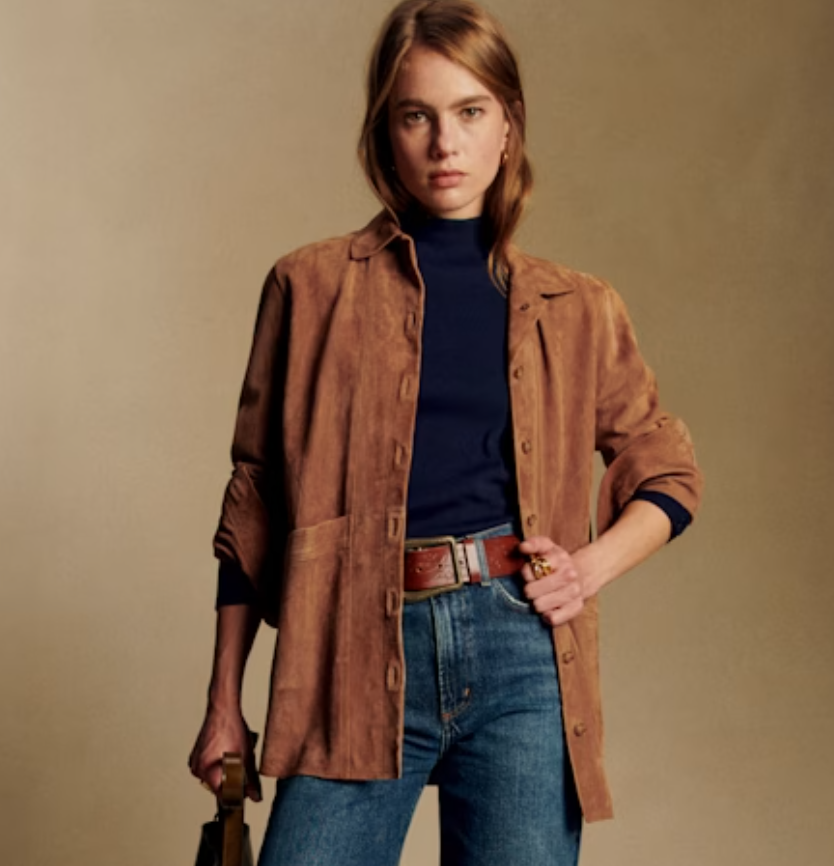 Camel Suede Leather Jacket