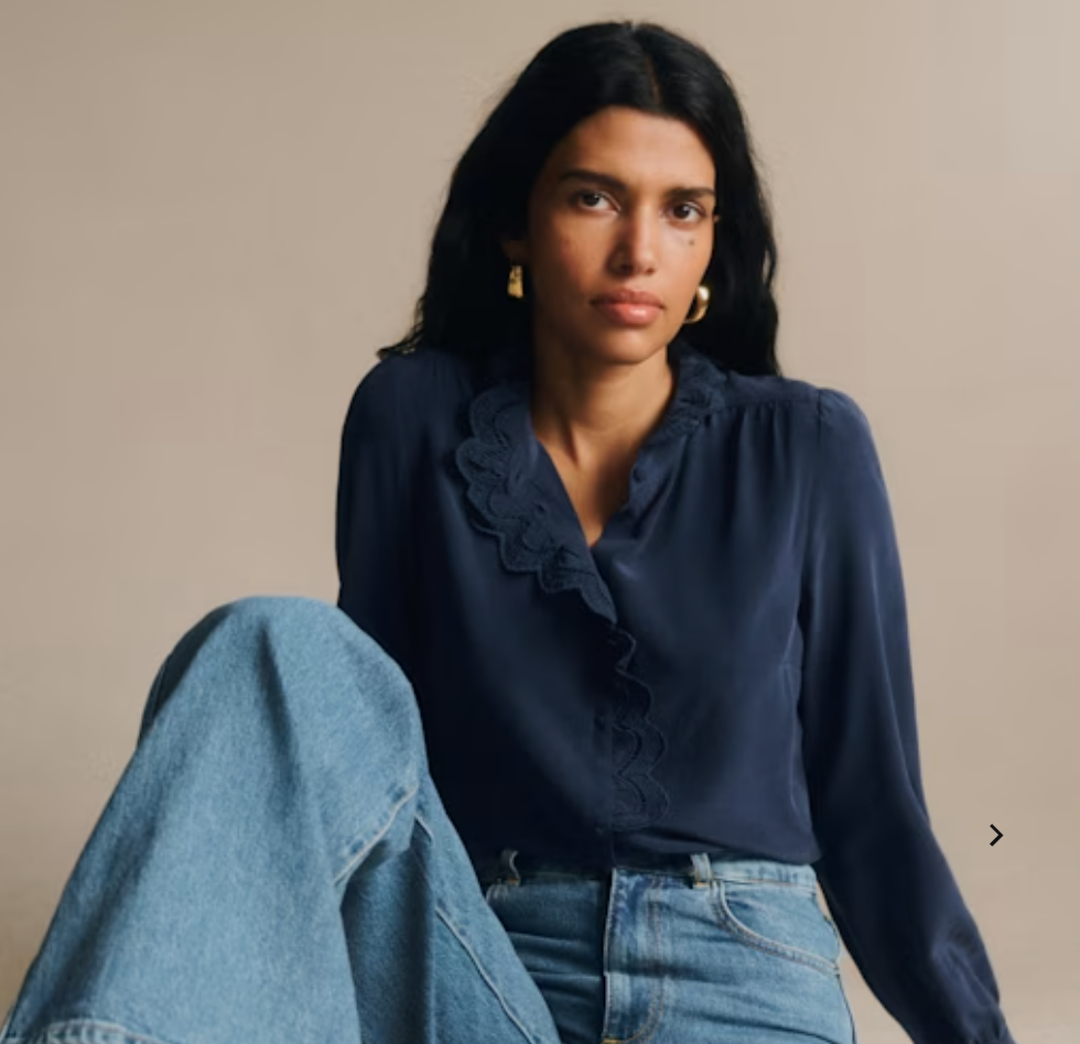 Navy Silk Shirt