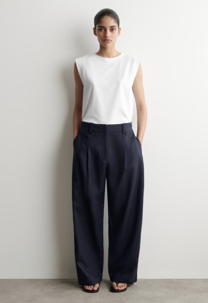 Navy linen trousers