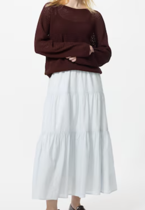 Tiered Cotton Maxi Skirt