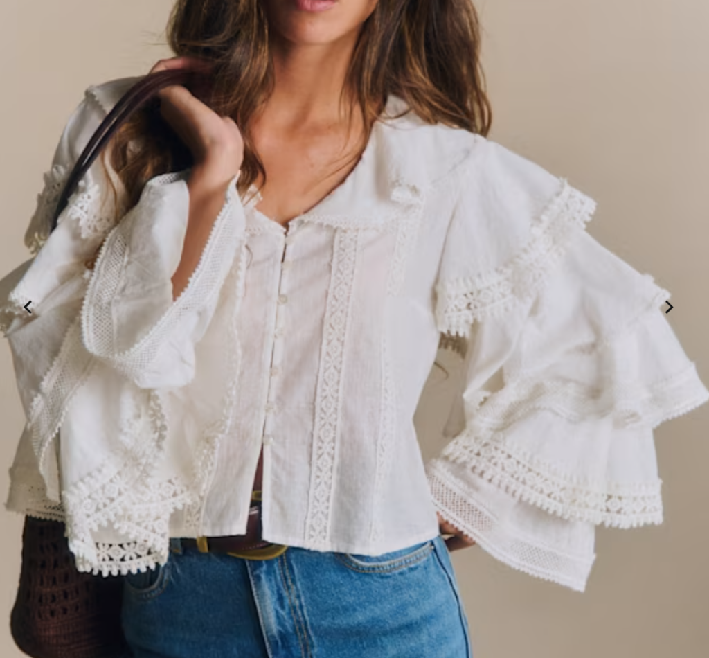 Frilled sleeve blouse