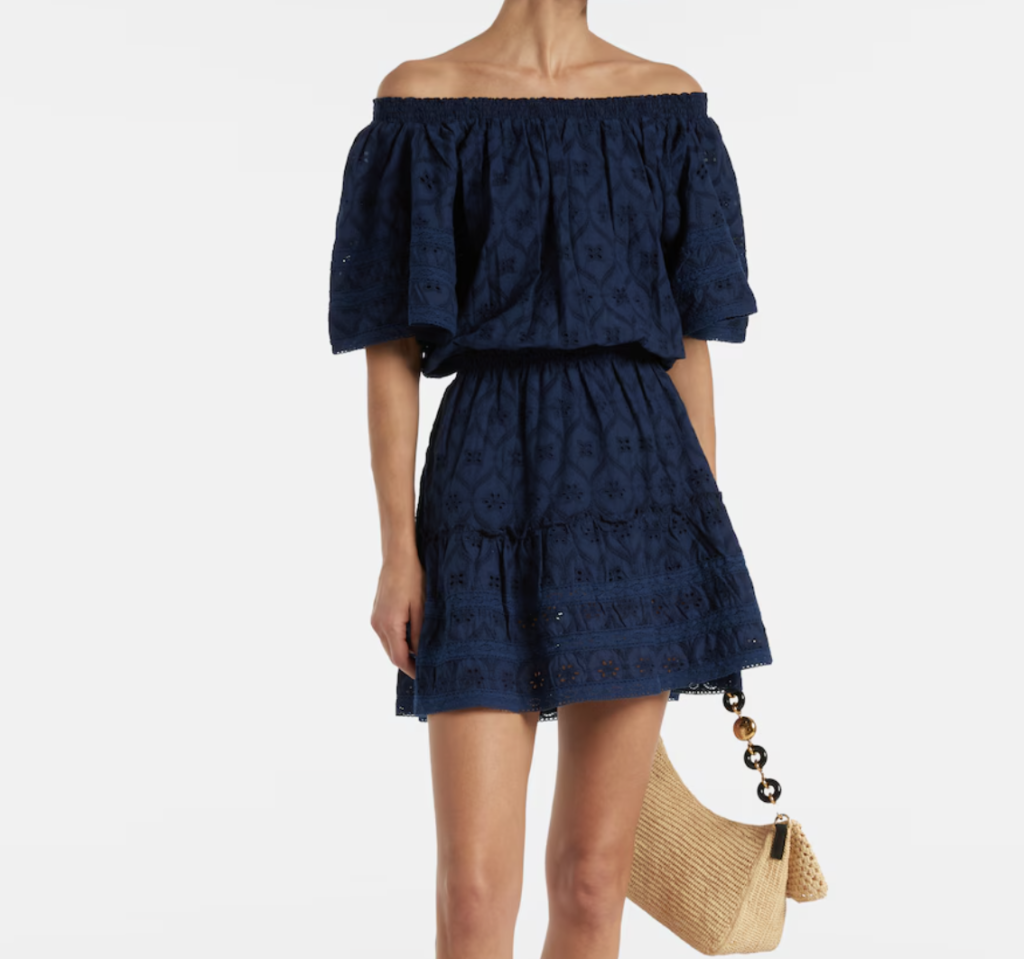 Navy embroidered dress