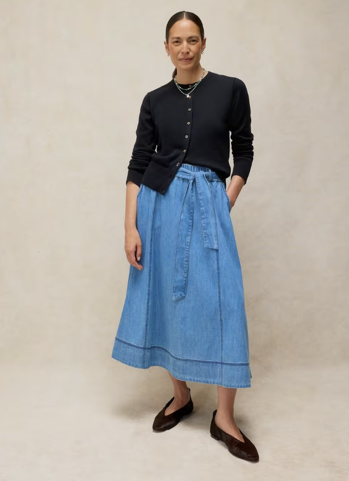 Denim Midi Skirt