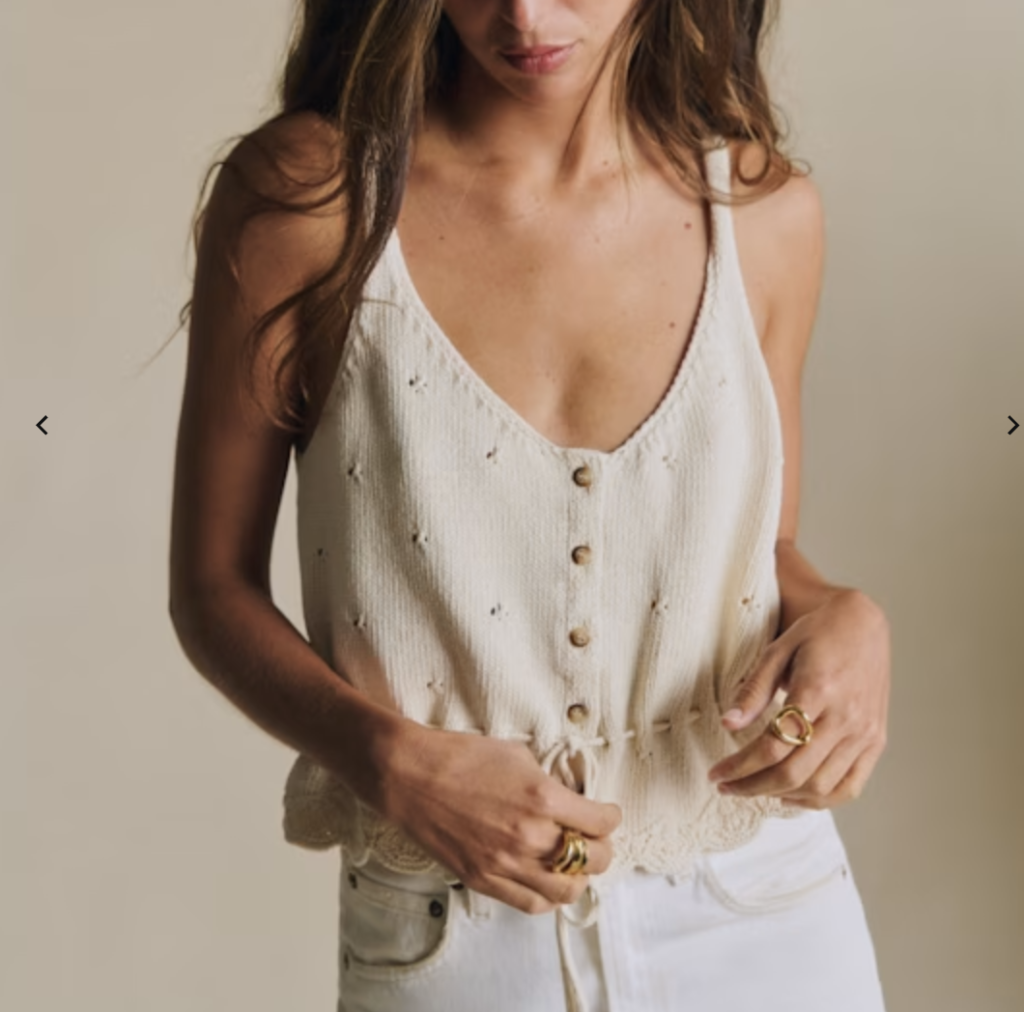Ecru Crochet Knitted Cami
