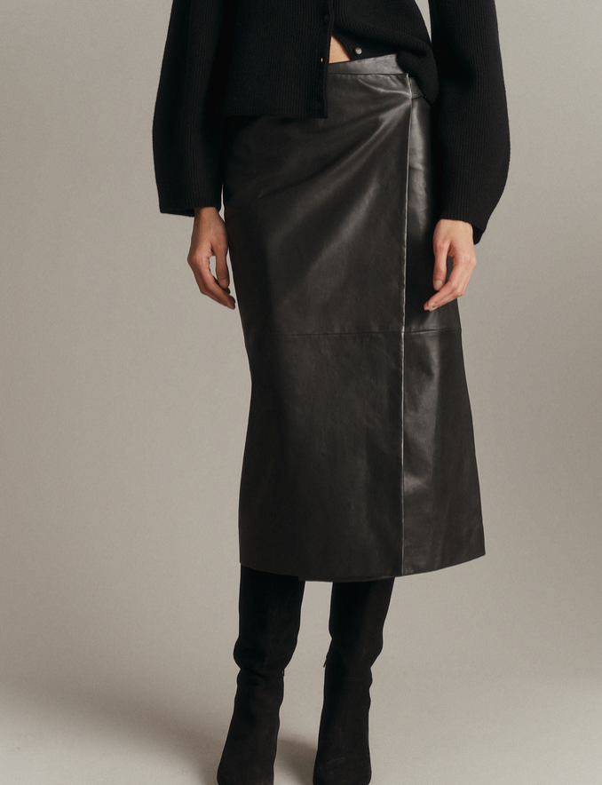 Leather Midi Skirt