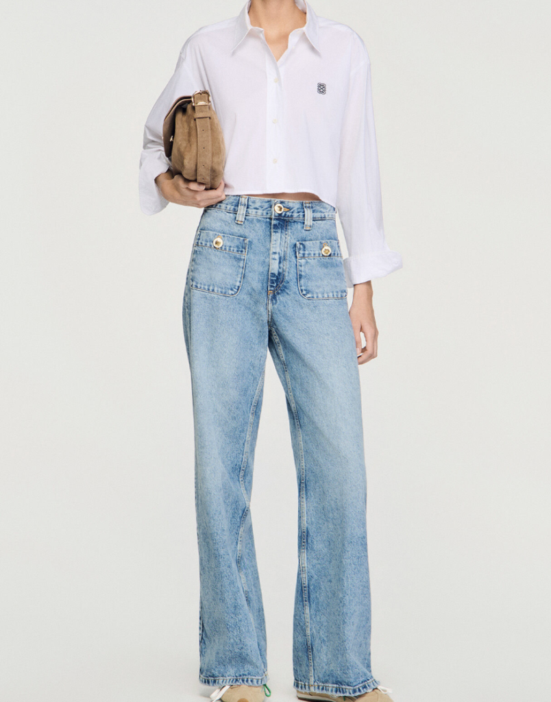Faded Straight-Leg Jeans