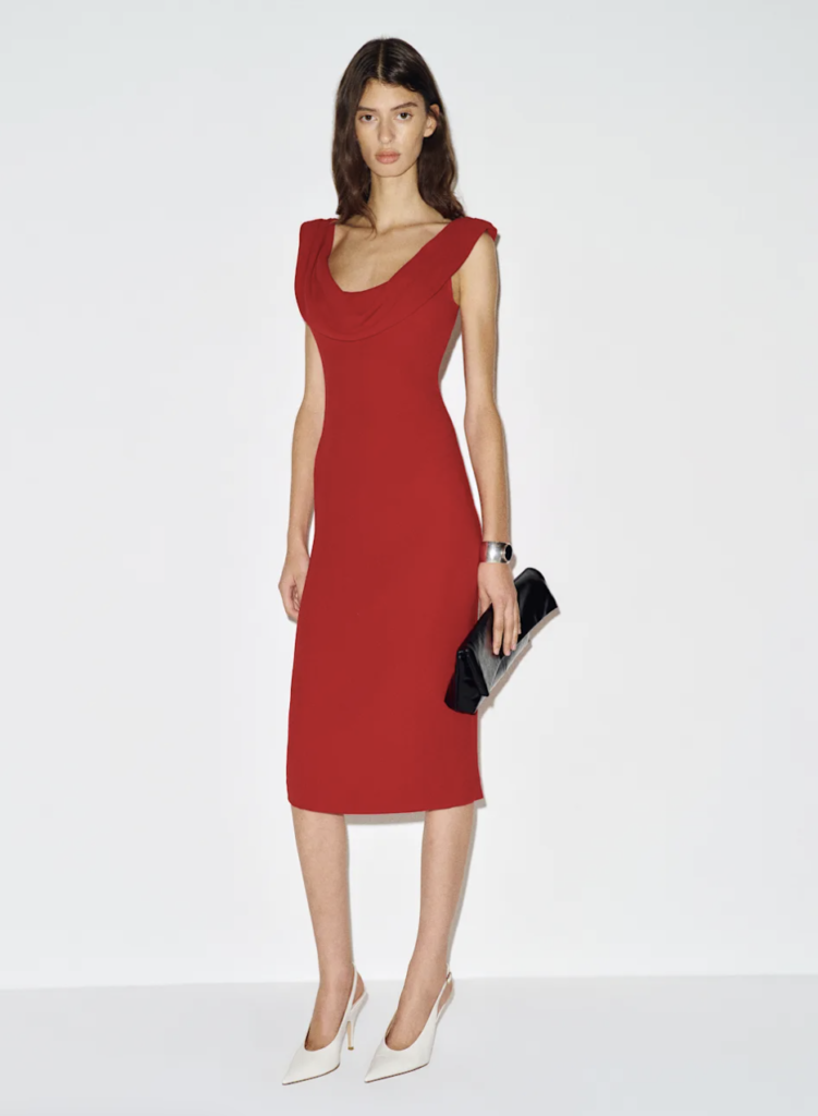 Classic Red Midi Dress