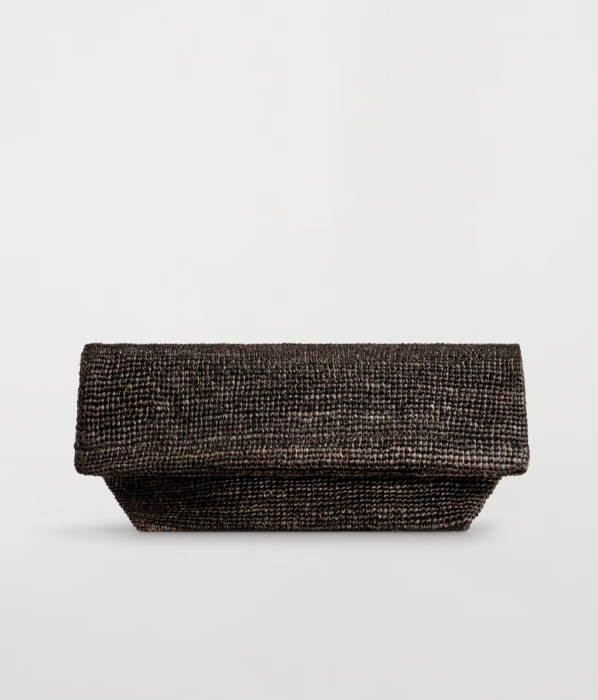 Oversized Raffia Clutch Bag