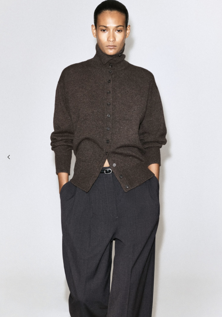 Cashmere Mock-Neck Cardigan