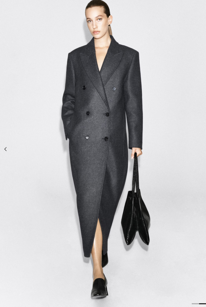 Grey Tailored Wool Coat