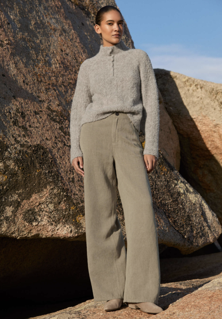Wide-Leg Light Taupe Trousers