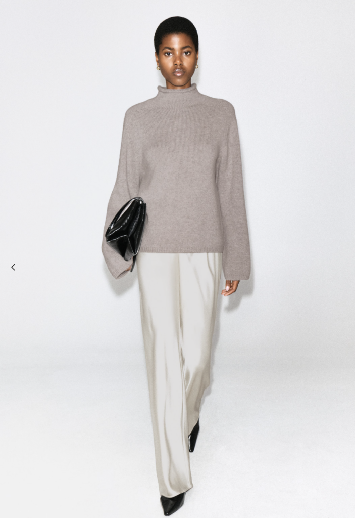 Wide-Leg White Satin Trousers