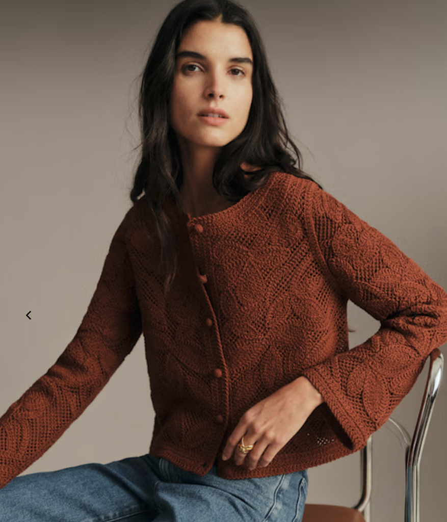 Toffee Tone Crochet Cardigan
