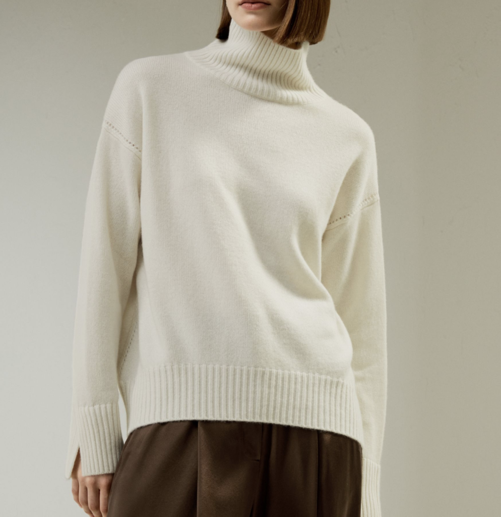 Mock Neck Ecru Jumper