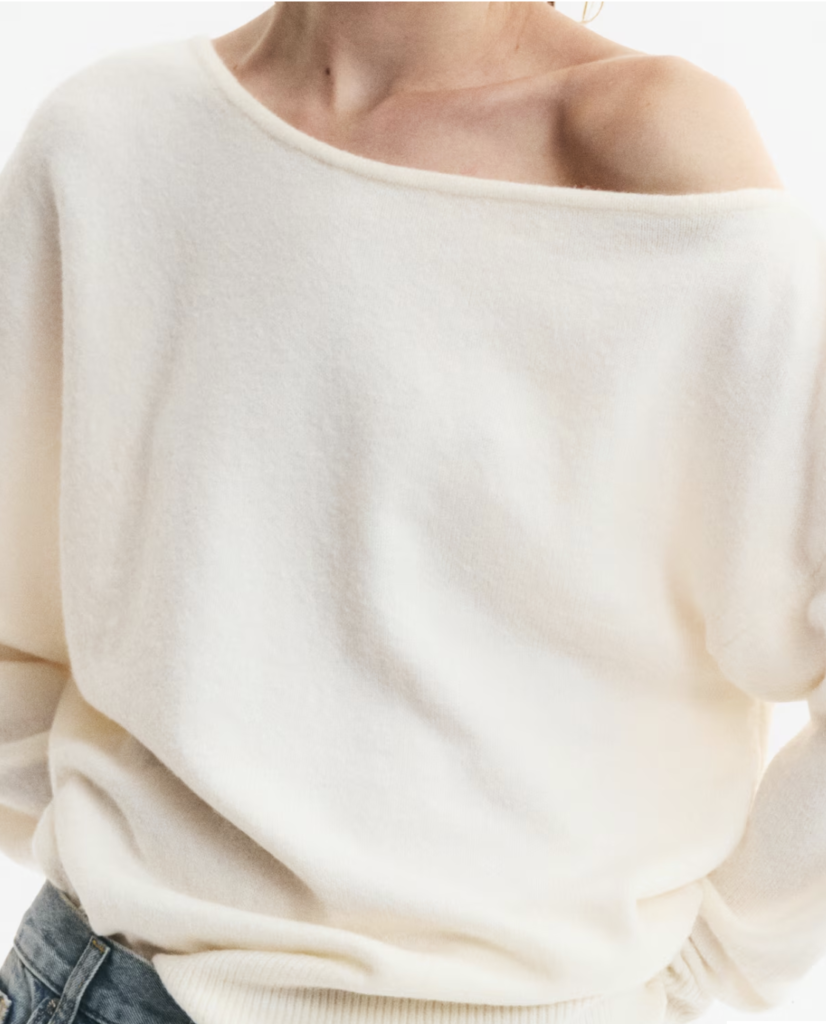 One Shoulder Boucle Jumper