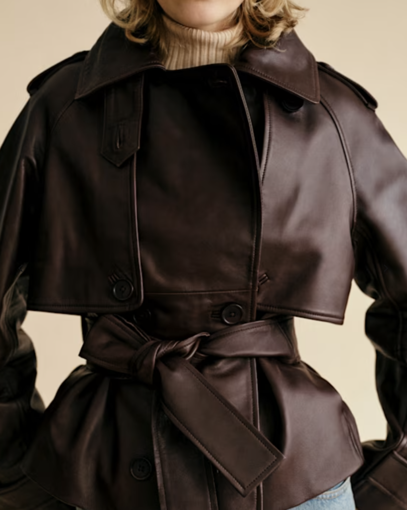 Hourglass Belted Leather Jacket