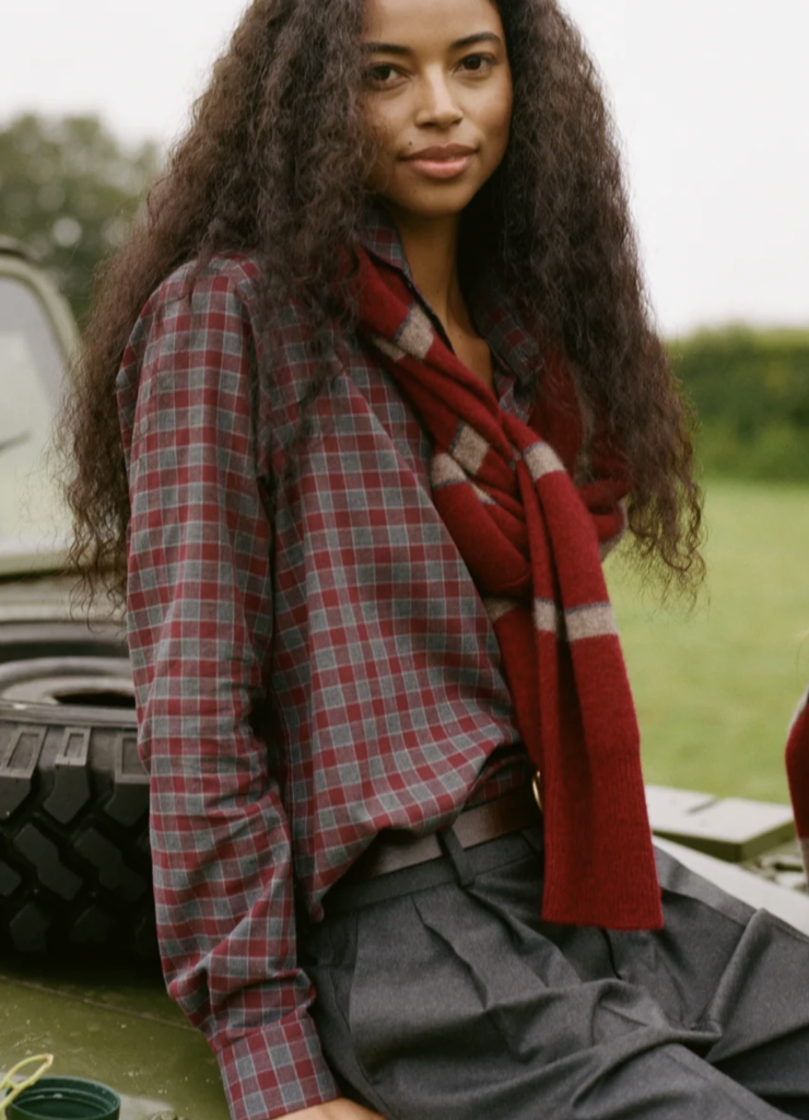 Classic Red and Grey Checked Shirt