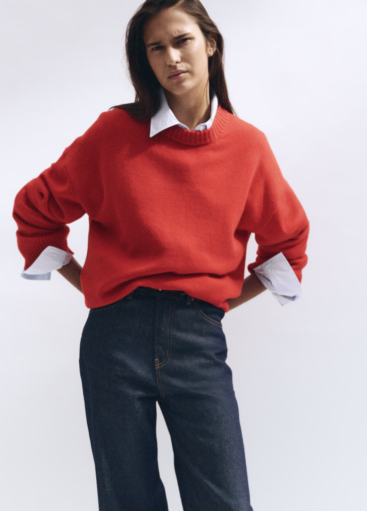 Oversized Red Cashmere Jumper