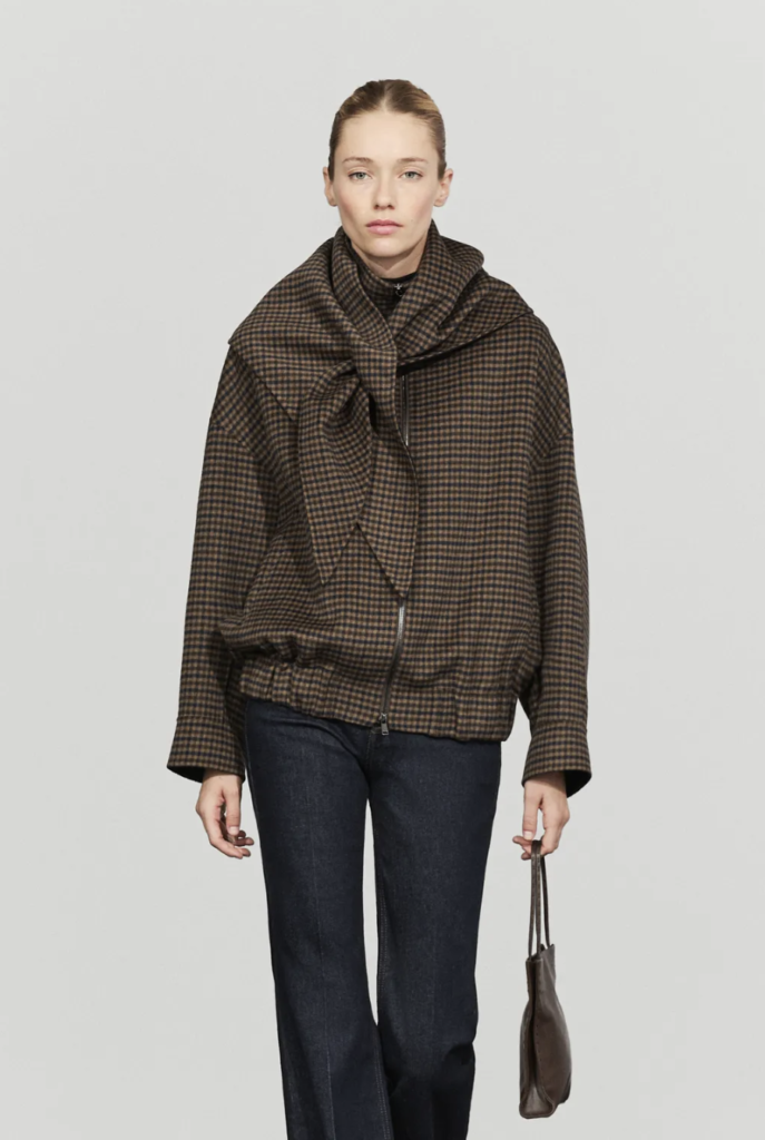 Gingham Check Bomber Jacket