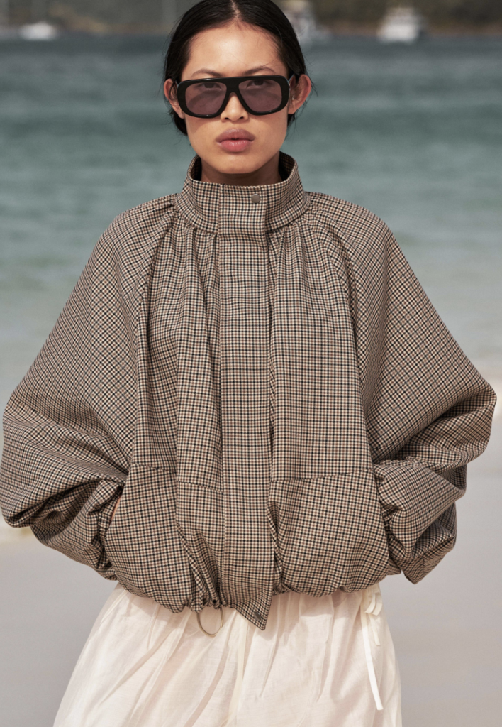 Checked Bomber Jacket