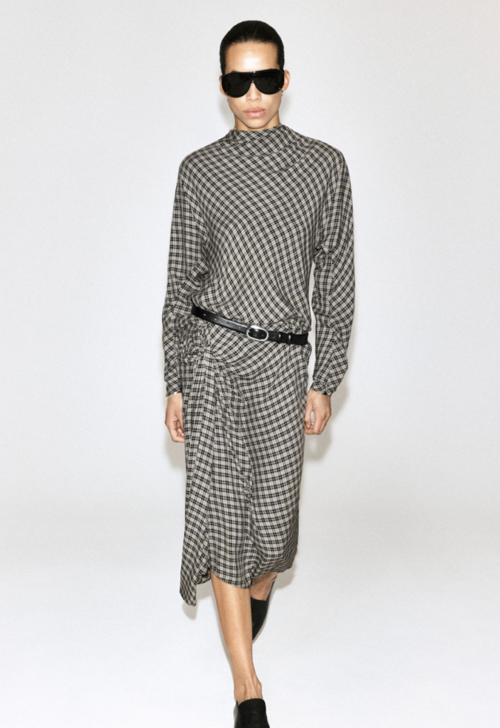 Draped Check Top
