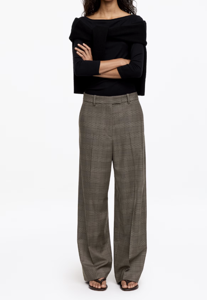 Checked Wool Trousers