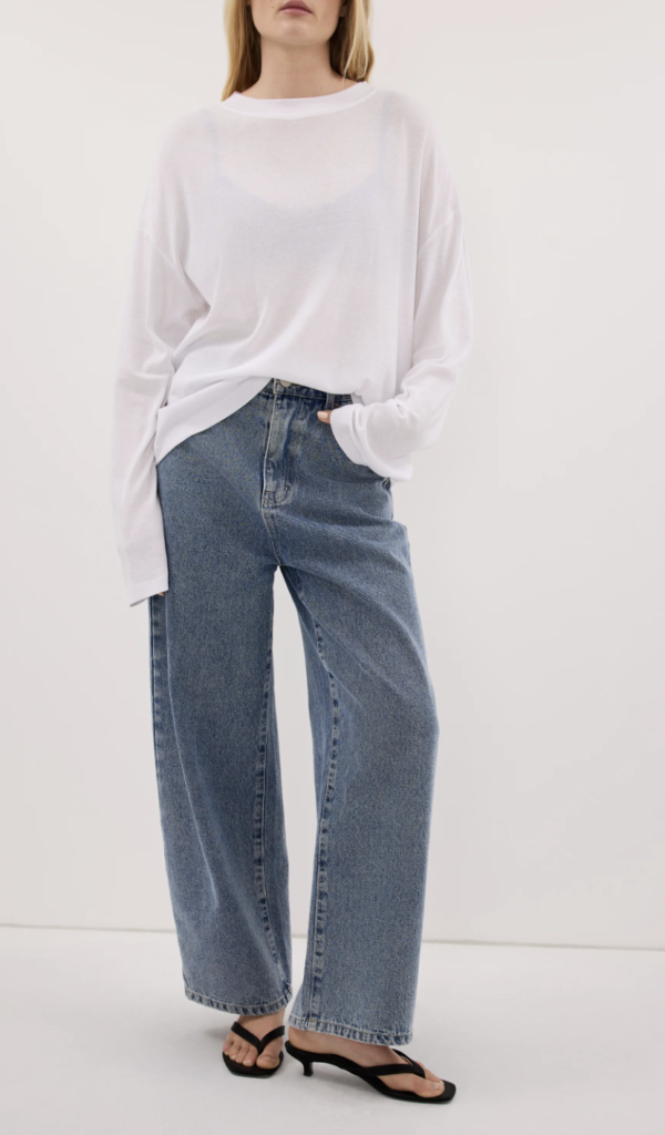 Mid-Blue Barrel Leg Jeans