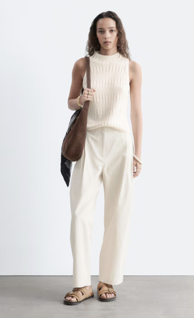 Everyday Off-White Cropped Barrel Leg