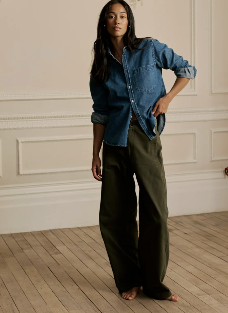 Subtle Barrel Leg Trousers in Khaki