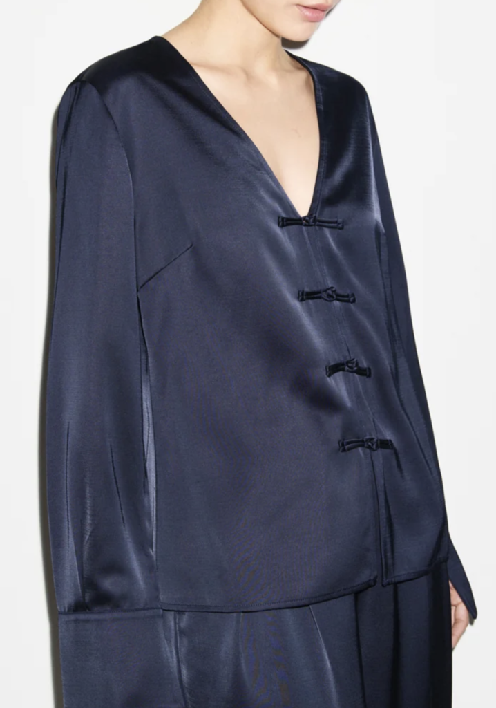 Knot Detail Satin Shirt