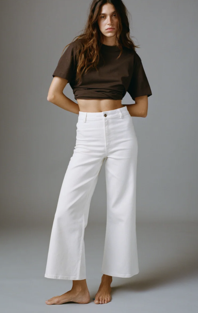 Cropped White Jeans